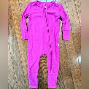 Posh Peanut Ribbed Bamboo Zip Sleeper Purple 3-6M Soft Stretch Pajamas